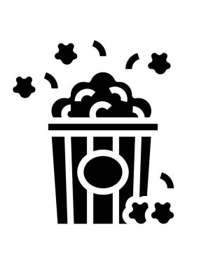 patlamış mısır simgesi, vektör illüstrasyonu