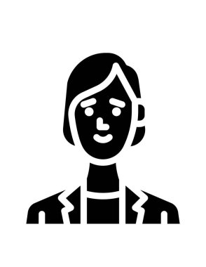 kişi veya avatar, vektör simgesi beyaz üzerinde izole