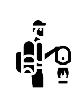 Siyah şapkalı bir adamın vektör çizimi