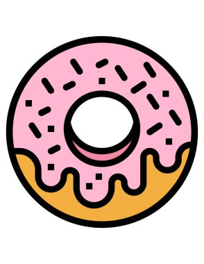 donut simgesi, vektör çizimi