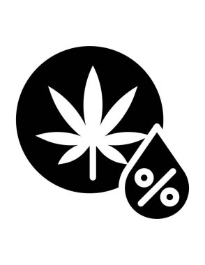 Kenevir yaprağı ikonu. Düz dizayn. vektör illüstrasyonu.