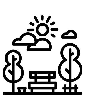 Park simgesindeki ağaçların vektör illüstrasyonu