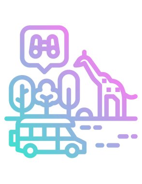 Beyaz arka planda safaride arabanın vektör çizimi 