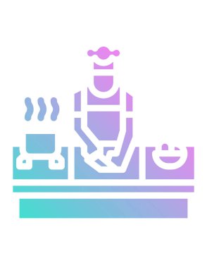 Mutfakta aşçılığın vektör çizimi 