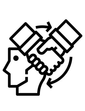 El sıkışma çizgisi vektör simgesi