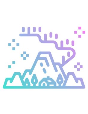 Bir dağ manzarasının vektör çizimi 