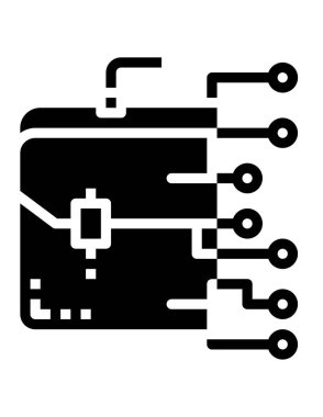 dijital evrak çantasının satır vektör simgesi 