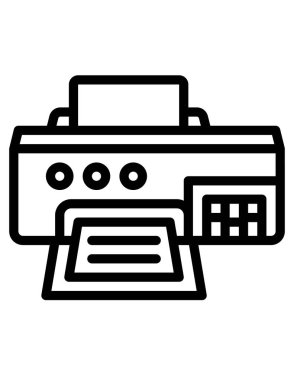 Yazıcı işareti vektör simgesi. Grafik ve web tasarımı için beyaz arkaplanda siyah illüstrasyon izole edildi.
