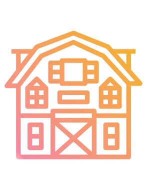 çiftlik binası simgesi, vektör illüstrasyonu