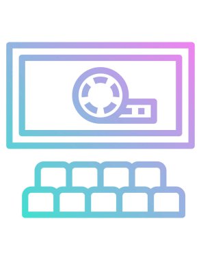 veri yönetimi vektör simgesi. iki renkli düz sembol, pembe ve mavi renkler, yuvarlak açılar, beyaz