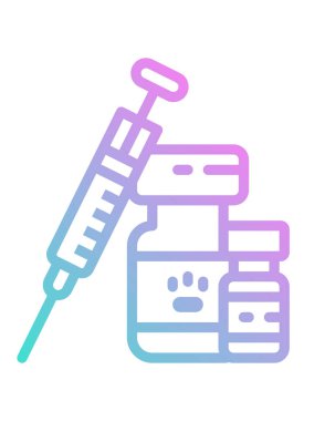 Beyaz vektör illüstrasyonunda izole edilmiş ana hatlı tasarım içindeki tıbbi ekipman simgesi