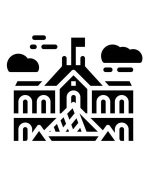 Modern yapı simgesinin vektör illüstrasyonu