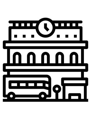 Otobüs durağı simgesi. vektör illüstrasyonu