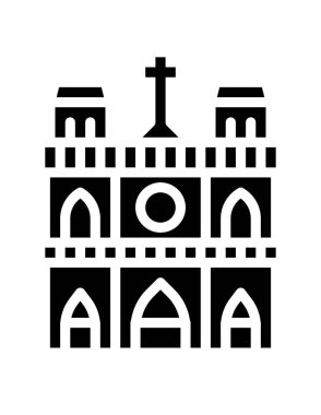 Notre Lady 'nin kattedralinin vektör çizimi