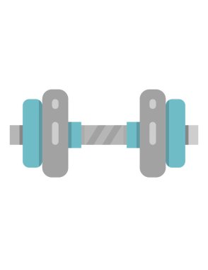 dambıl simgesi beyaz arkaplanda izole edildi. fitness sembolü vektör illüstrasyonu