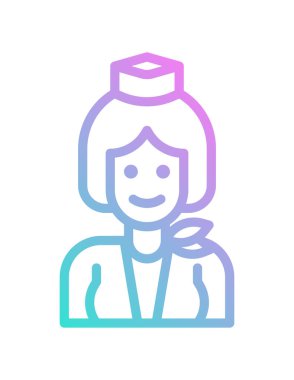 hemşire avatar ikon vektör çizimi