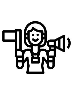 Küçük tatlı bir kızın çizgi film karakterinin vektör çizimi