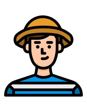 Şapka simgesi vektör illüstrasyon tasarımlı adam