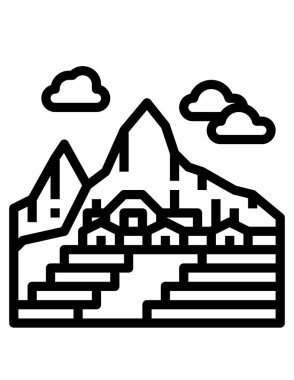 Peru machu picchu 'nun vektör çizimi