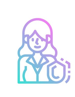 Bir kadın doktor simgesinin vektör çizimi