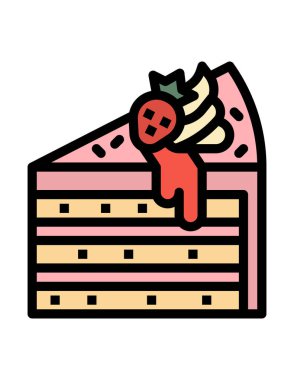 Çizgi film doğum günü pastasının vektör çizimi