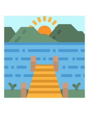 Seyahatin düz tasarımının vektör çizimi