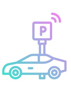 Beyaz arkaplanda park arabasının vektör çizimi