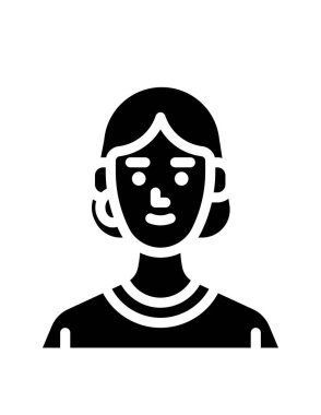 Kadın yüz ikon vektör illüstrasyon grafik tasarımı