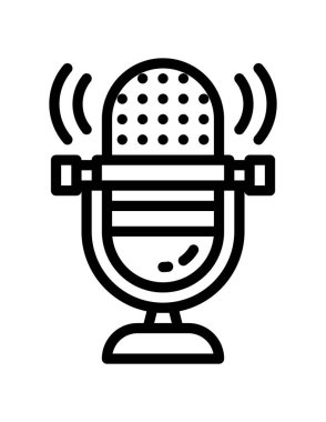 Beyaz arkaplanda mikrofon vektör çizimi 