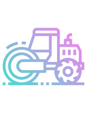 Beyaz arkaplanda izole edilmiş düz biçimdeki kazıcı simgesi