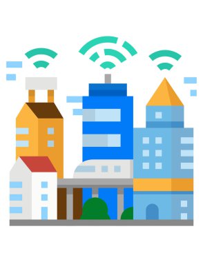 Şehir binaları ikon vektör illüstrasyon grafik tasarımı