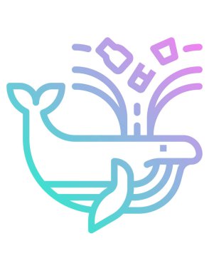 Şirin bir balina simgesinin vektör çizimi