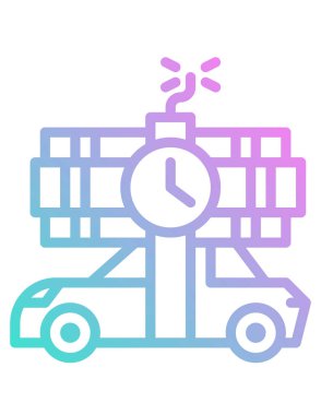 Beyaz arkaplandaki araba bombasının vektör çizimi