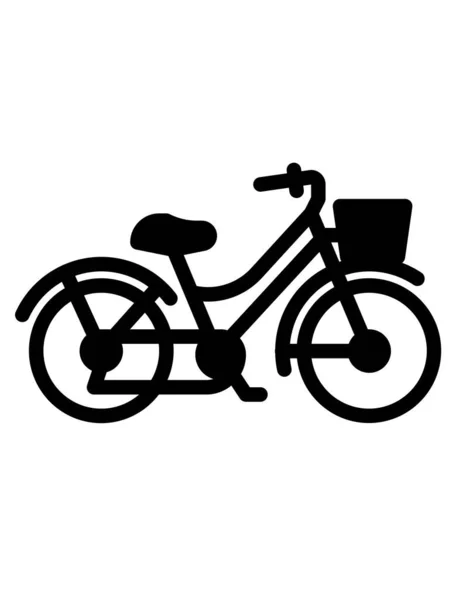 Icono Bicicleta Estilo Negro Aislado Sobre Fondo Blanco Deporte Símbolo — Vector de stock