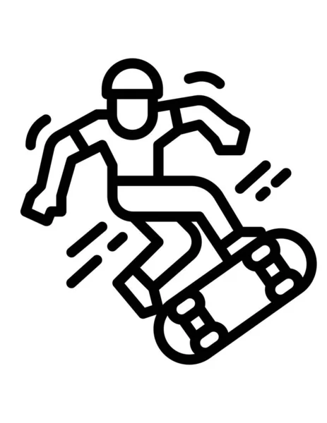 Vektor Illustration Eines Mannes Der Skateboard Fährt — Stockvektor