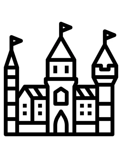Castle Building Icon Vector Illustration — Stock Vector