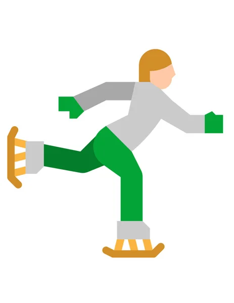 Roller Man Icono Estilo Plano Aislado Sobre Fondo Blanco Deporte — Vector de stock