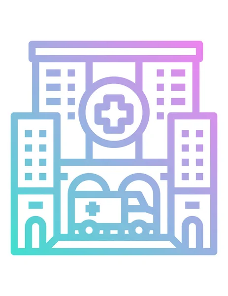 Krankenhaus Gebäude Symbol Vektor Illustration — Stockvektor