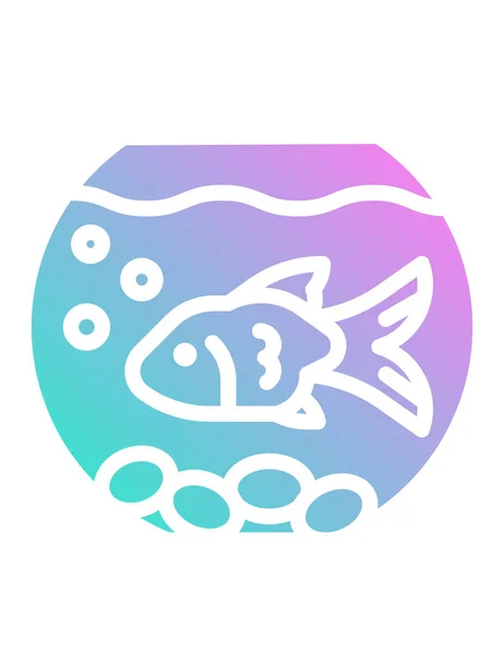Fische Aquarium Flache Vektorsymbol — Stockvektor