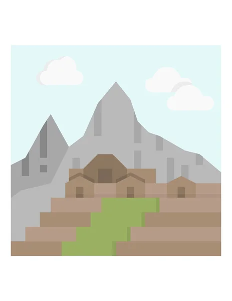 Ilustración Vectorial Peru Machu Picchu — Vector de stock