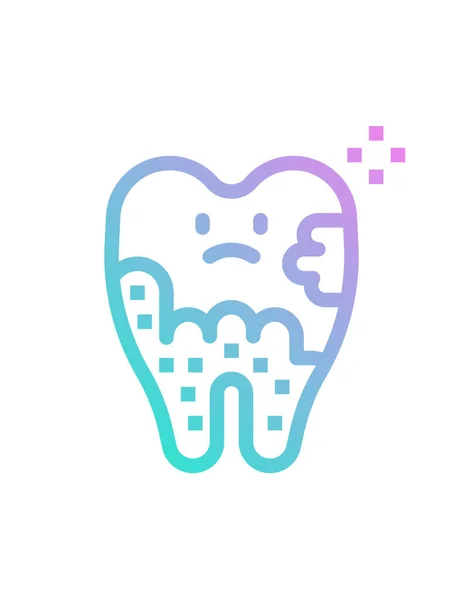 Ícone Dente Símbolo Cuidados Dentários Ilustração Vetorial — Vetor de Stock