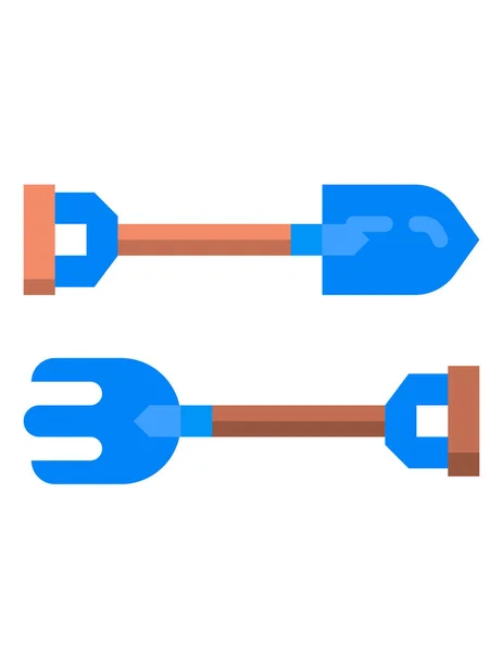 Schaufel Und Rechen Gartengeräte Und Natur Thema Isoliertes Design Vektorillustration — Stockvektor