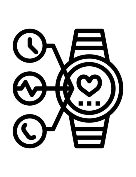 Smartwatch Com Rastreador Fitness Fundo Branco — Vetor de Stock