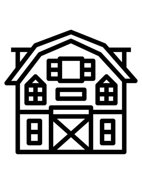 Farm Building Icon Vector Illustration — Stock Vector