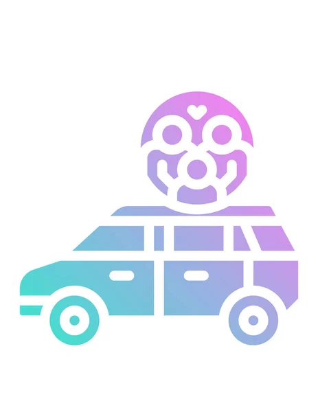 白い背景の家族の車のベクトル図 — ストックベクタ
