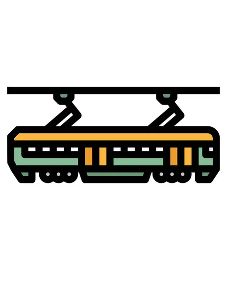 Ilustração Vetorial Trem Metrô Fundo Branco — Vetor de Stock