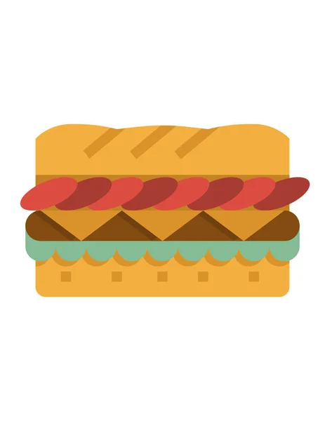 Fast Food Concept Represented Sandwich Icon Isolated Flat Illustration — Stock Vector