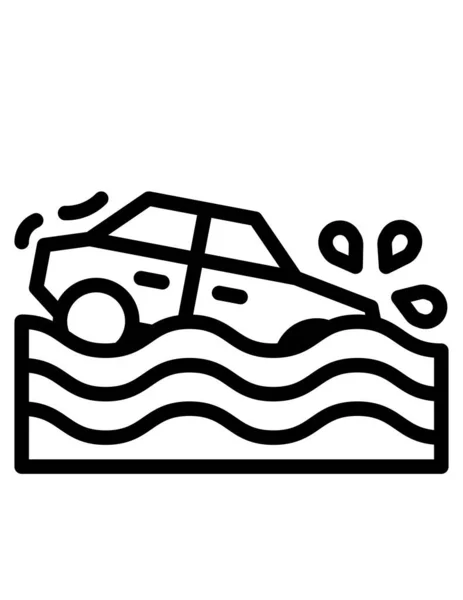 Векторная Иллюстрация Аварийного Автомобиля Белом Фоне — стоковый вектор