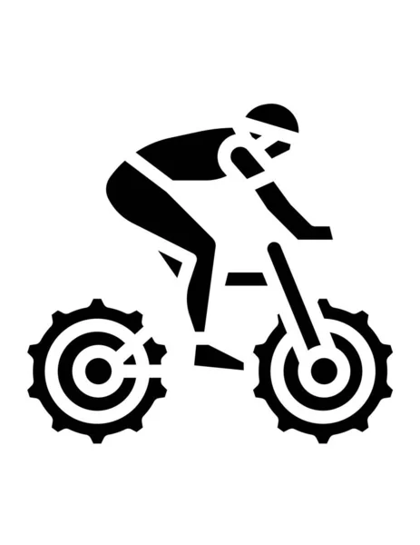 Μαύρη Σιλουέτα Του Ανθρώπου Ποδήλατο Διανυσματική Απεικόνιση — Διανυσματικό Αρχείο