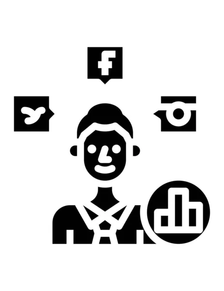 Человек Социальными Сетями — стоковый вектор